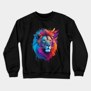 Colorful Lion Art Crewneck Sweatshirt